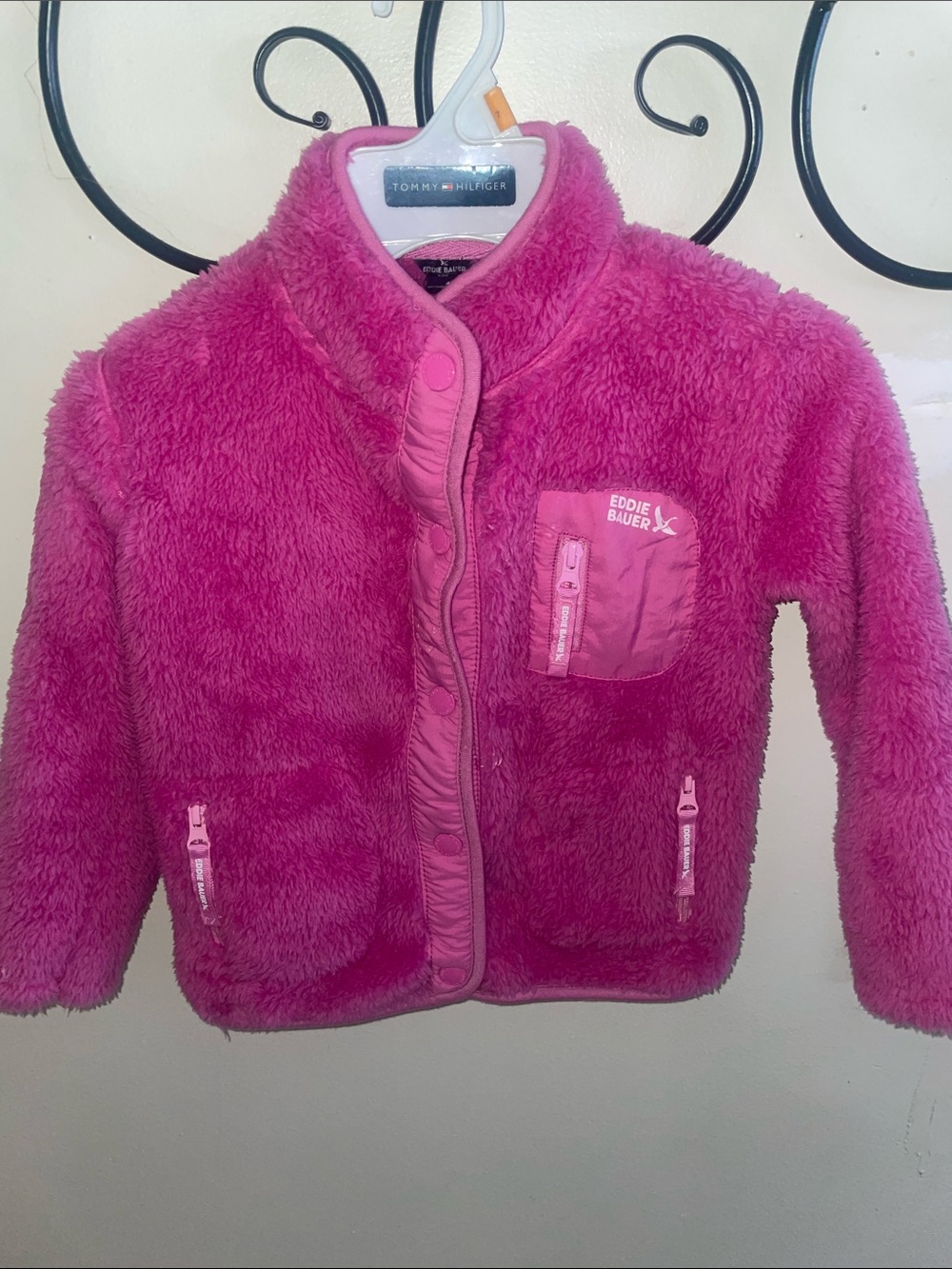 Eddie Bauer Vibrant Fuchsia Fuzzy Zip Jacket